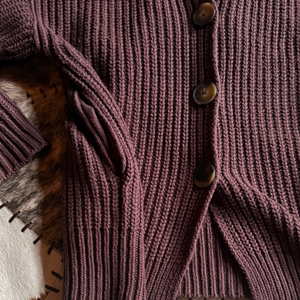 Free People Dark Brown Hooded Cardigan - Picture 5 of 8